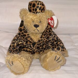 Ty Isabella “putting on the ritz” stuffed teddy bear with velveteen jacket. NWT.